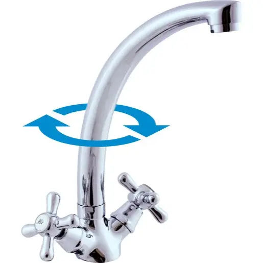 RAV SLEZÁK Morava drezová batéria s otočným ramienkom chróm mk120.0/3 MK120.03