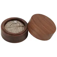 Round Wood Rings Storage Boxes
