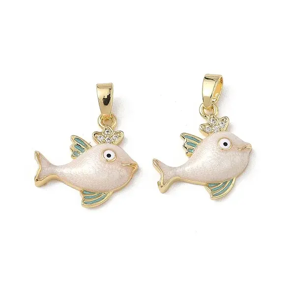 Brass Micro Pave Cubic Zirconia Pendants