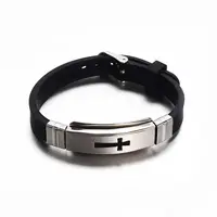 Jewelry Black Color Rubber Cord Bracelets