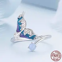 925 Sterling Silver Cubic Zirconia and Enamel and Opal Cuff Rings