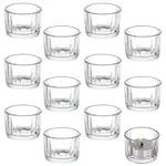12Pcs Transparent Glass Candle Holders