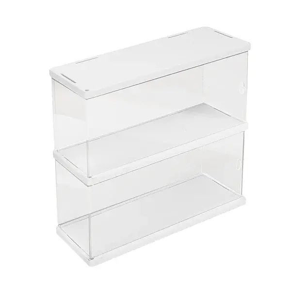 2-Tier Rectangle Transparent Acrylic Minifigures Display Case