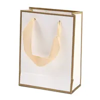 Rectangle Paper Bags with Ribbon Handles