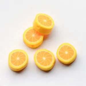 Handmade Polymer Clay Lemon Beads