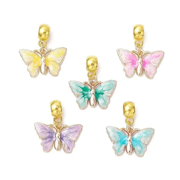Alloy Enamel Butterfly European Dangle Charms