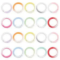20Pcs 10 Colors Gradient Color Zinc Alloy Spring Gate Rings