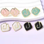 Rhombus 201 Stainless Steel Enamel Stud Earrings