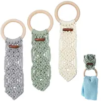 3Pcs 3 Colors Cotton Thread Weave Towel Rack