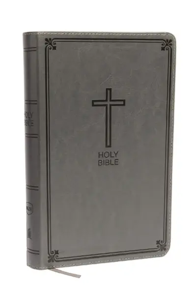 NKJV, Deluxe Gift Bible, Leathersoft, Gray, Red Letter, Comfort Print - Thomas Nelson