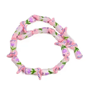 Boot Baking Painted Glass Enamel  Beads