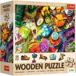Trefl Dřevěné puzzle 501 - Barevné koktejly