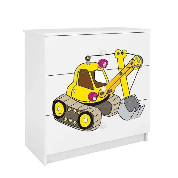 Detská komoda  Babydreams Biela – Rýpadlo