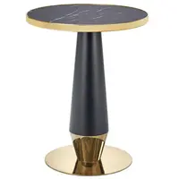Stôl Molina 59 keramika/oceľ – čierna mramor/čierna/zlatá