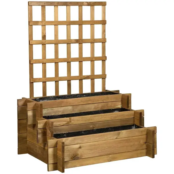 Truhlík s mřížkou 3-patrový 80x60x100/38 cm