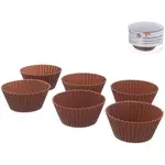 Forma silikónová na muffiny 6 ks hnedá