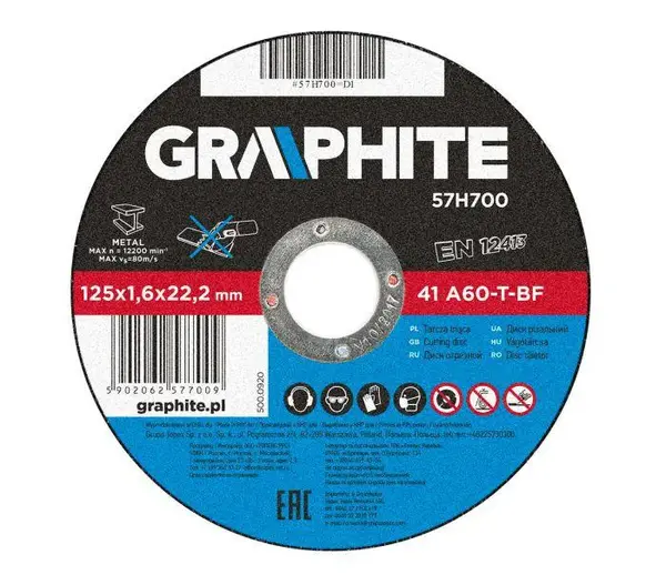 Kovový rezací kotúč 125x1,6x22,2 mm