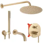 Podomítkový sprchový set  Lungo Rea P6609  zlatý kartáčovaný povrch