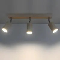 Nástenná lampa Rinne 3 prírodné drevo