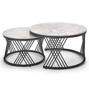 Konferenčný stolík Flamingo popolavý mramor