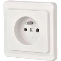 Zásuvka jednoduchá 2P+PE bílá