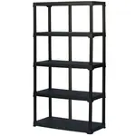 Plastový regál T100/5 černý 176x100x45 cm – 5 polic/40 kg