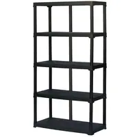 Plastový regál T100/5 černý 176x100x45 cm – 5 polic/40 kg