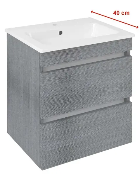 Sapho Ezara - Umývadlová skrinka, 48x39x54 cm, 2 zásuvky, dub strieborný EZ492-1111