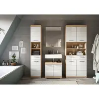 MID.YOU KOUPELNA Sonoma dub, vysoce lesklá bílá