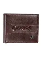 Meatfly kožená peněženka Zac Premium Dark Brown | Šedá | Velikost One Size