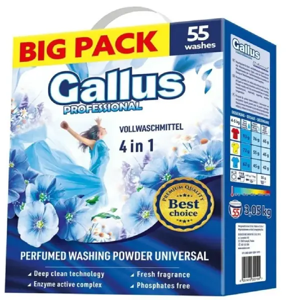 GALLUS prací prášok Universal 4v1 3,05kg / 55 praní