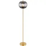 GLOBO Stojaca lampa BLACKY I mosadzná/dymová E27 60 W pr. 300 x 1600 mm