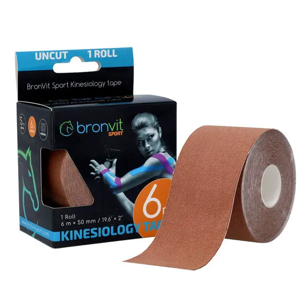 BronVit Sport Kinesio Tape classic 5 cm x 6 m tejpovací páska tmavě béžová