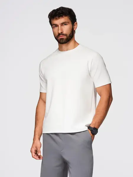 Ombre Men's COMFORT FIT T-shirt with raglan sleeves - off-white