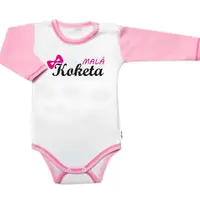 Baby Nellys Body dl. rukáv s vtipným textem, Malá Koketa, vel. 80