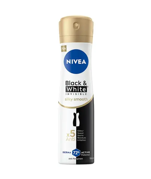 Nivea Black & White Invisible Silky Smooth antiperspirant ve spreji 150 ml