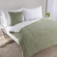 Prošívaná beránková souprava INVERNO zelená 2 ks