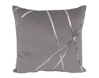 Dekorační polštář Vanessa 45x45 cm, stříbrný s pruhy