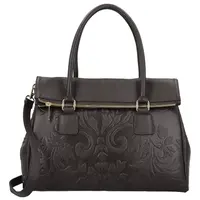 Luxusní dámská kožená kabelka na rameno Florentina, tmavě hnědá