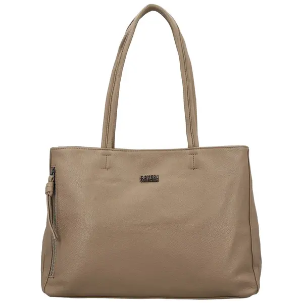 Módní dámská koženková kabelka na rameno Coveri Temari, taupe