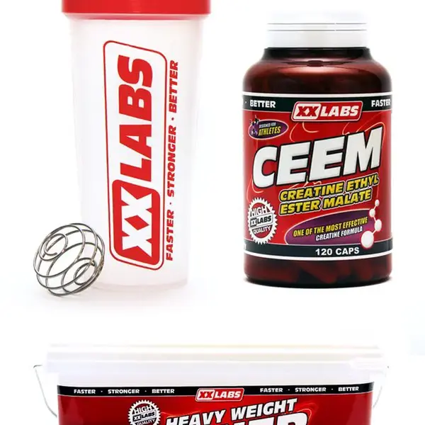 Xxlabs CEEM cps.120 + Heavy Weight Gainer čokoláda 1000g + šejkr