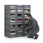 2 x Stohovatelná europřepravka s čelním otvorem, 100% recyklovaná, 400x300x320 mm