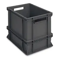 Euro přepravka ekonomická, 400x300x320 mm, 100% recyklovaná, šedá