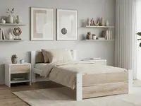 Postel IKAROS DOUBLE 90 x 200 cm, bílá/dub sonoma Rošt: S lamelovým roštem, Matrace: Matrace Sommera 18 cm