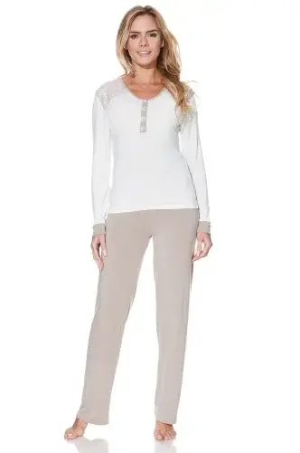 Dámské bambusové pyžamo FRANCESCA M Béžová