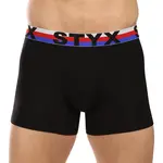 Styx Pánské boxerky long sportovní guma černé trikolóra (U1960) XL