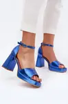 Boto Lakovane Dámske Sandále Na Opätku Modré Marila