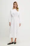 Bavlněné šaty A.P.C. Robe Ginger bílá barva, midi, COHFF.F35154