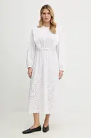 Bavlněné šaty A.P.C. Robe Ginger bílá barva, midi, COHFF.F35154