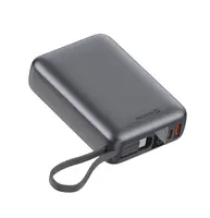 Swissten Power Bank 20 000 mAh 45W s integrovaným kabelem USB-C – vesmírně stříbrná